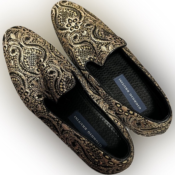 Giorgio Brutini Men\'s Black Gold Cabal Loafer SIZE USM 12 (MB2)